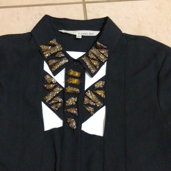 RACHEL Rachel Roy black long sleeve blouse - Picture 4 of 4